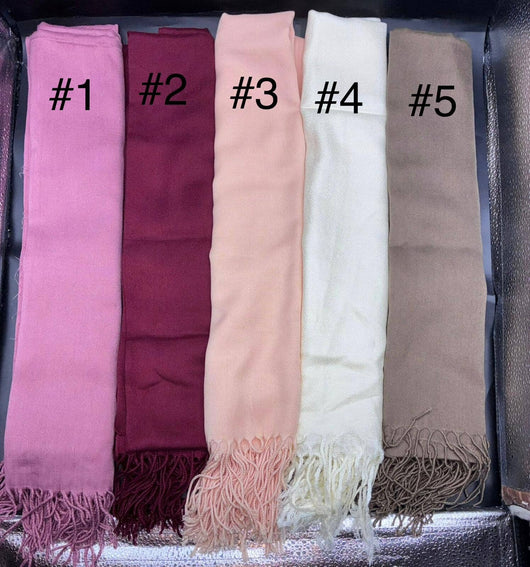 حجاب شال قطن سادة باشمينا . حجابات آرام 