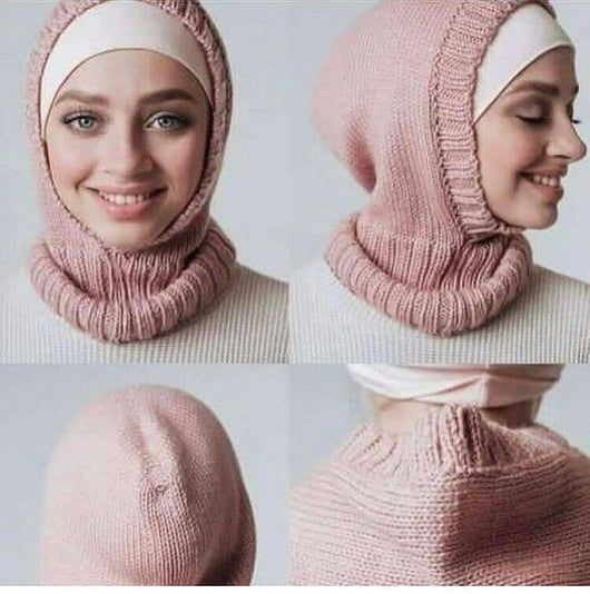 شال حجاب طاقية صوف شتوي . حجابات آرام 