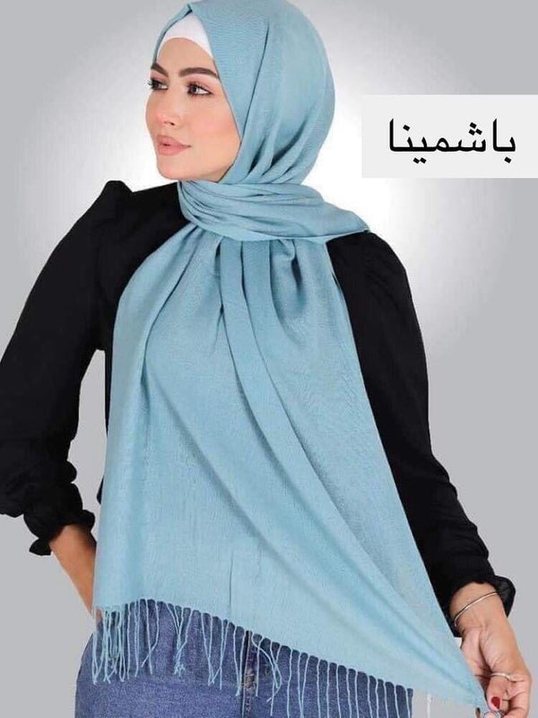 حجاب شال قطن سادة باشمينا . حجابات آرام 