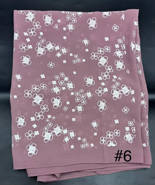 حجاب كريب شيفون طباعه . حجابات آرام 