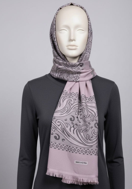 شال حجاب شال جاكار معرق . حجابات آرام 