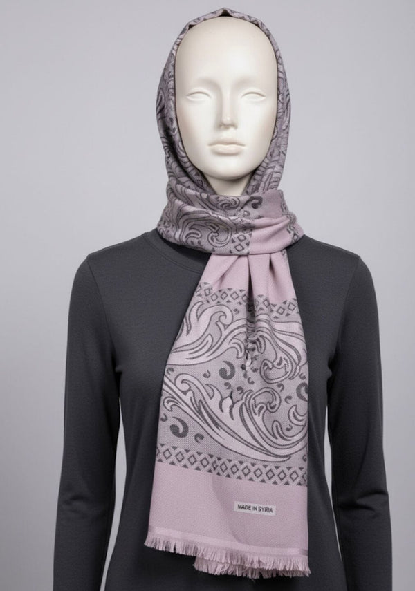 شال حجاب شال جاكار معرق . حجابات آرام 