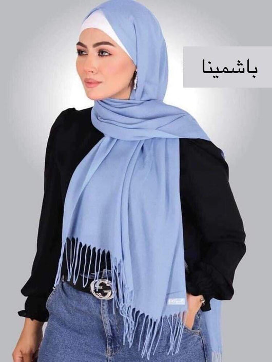 حجاب شال قطن سادة باشمينا . حجابات آرام 