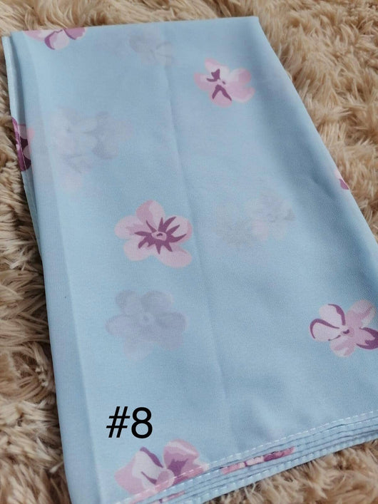 حجاب كريب شيفون طباعه . حجابات آرام 