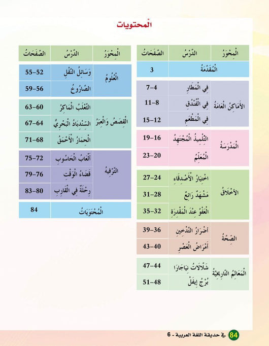 في حديقة اللغة العربية : المستوى السادس كتاب التلميذ + تمارين كتب أطفال المركز العربي للخدمات التربوية