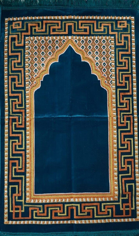 سجادة صلاة : ستار 3 مخملية عالية الجودة شرقيات وإسلاميات مكتبة بنيان تركواز غامق